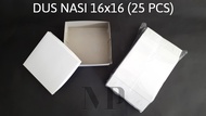 [25pcs] Dus Nasi Kotak 16x16 cm Putih Polos Catering Box