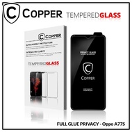 Oppo A77s - COPPER Tempered Glass Full Glue PRIVACY ANTI SPY