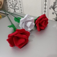 bunga mawar bahan buket / mawar tangkai kain flanel / bunga mawar