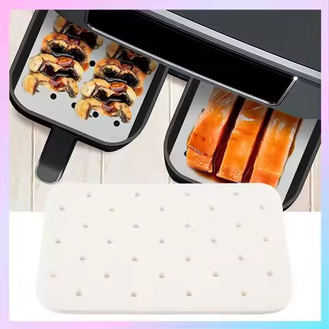 ABRG-Fryer Paper,Air Fryer Parchment Paper Liners For Ninja Foodi Dual Air Fryer DZ201,DZ401 Air Fry