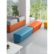 Shoe Changing Stool Rest Area Sofa Soft Cushion Long Bench Leather Stool Simple Barber Shop Rectangu