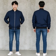 Plain Taslan Bomber Jacket in Color Nevi/ Reversible Bomber Jacket Thick Bomber Jacket for Men and W