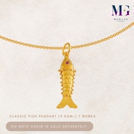 Merlin Goldsmith 22K 916 Gold Classic Fish Pendant (7 Bones, 3.5GM+/-)