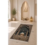 Al Jeddah Prayer Rug 7D Mosque Motif Polyester Anti-Slip Non-Slip 70 x 110 cm Square Prayer Rug Tass