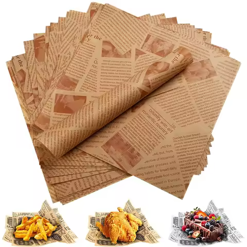 50 Pcs Parchment Paper Sheets Sandwich Wrap Wax Paper Deli Wax Paper Sheets Grease Resistant Tray Ba