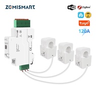 Zemismart 2Phase/3Phase Smart Energy Meter 120A Clamps Measuring Alarm Function Smart Electricity Me