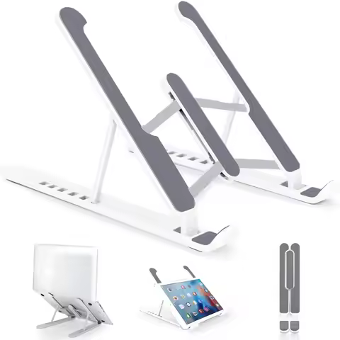 Portable Laptop Stand, Adjustable Laptop Stand Lifter Computer Stand for Desktop Laptop Stand (White