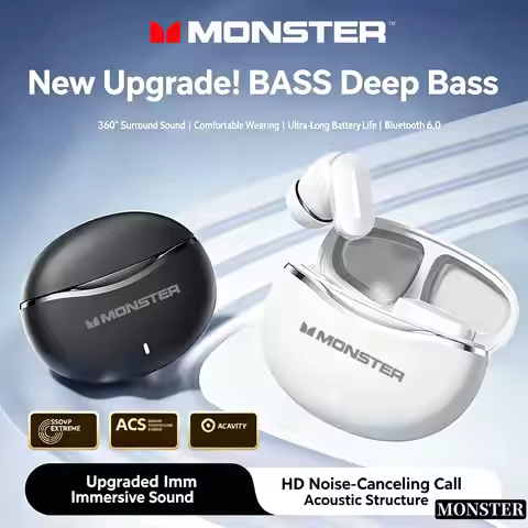 Monster AI Smart Noise Reduction Earburd Wireless Bluetooth Immersive Sound Earphone 36hours Long En