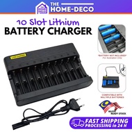 10 Slot Charger Rechargeable Battery Lithium Battery Charger Li on Battery 18650 Battery 18650 Recha