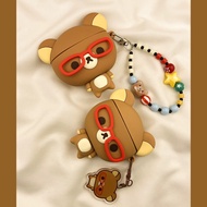 For huawei freeclip2 earphone cover fun cute cartoon relax brown bear freebuds7i/6i/5i silicone all-