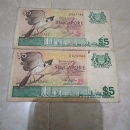 5 dollar Singapore butung $5 singapura lama bird seri