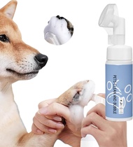 Dog Paw Cleaner 150 ML Waterless Shampoo with Flexible Silicone Brush Moisturizing Foam for Effectiv