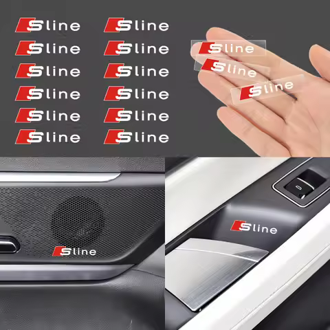 Car Interior Sticker Central control Decals Emblem Badge For Audi Sline A1 A3 A4 A6 C7 A5 B8 B7 A7 A