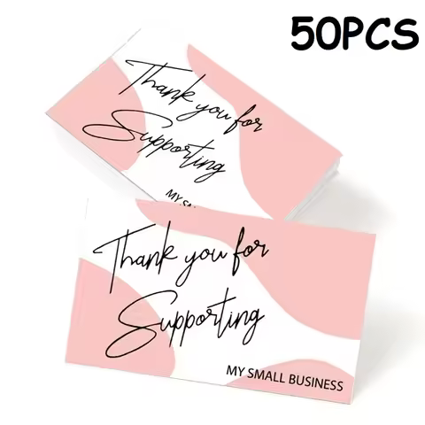 50PCS Small Business Thank You Cards Wedding Gift Card HK02 Design for Gratitude Expressions Busines