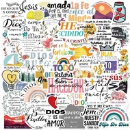 50pcs Spanish Bible Stickers Christian Aesthetic Stickers Decoration For Scrapbooking Bible Verse De
