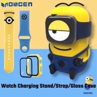 Applicable to Apple Smart Watch Charging Stand Watch Strap Minions Design Protective Glass Case Watch Desktop Accessories