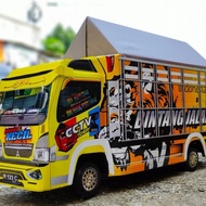 miniatur truk oleng kayu besar murah ukuran 42 cm