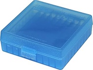 MTM Ammo Box 100 Round Flip Top For .22 LR 25 ACP Clear Blue