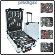 PRESTIGEX 187Pcs Tools Set, Trolley Box Type Wheeled Trolley Tool Box Set, Portable Carbon Steel Pro