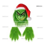 Set Topeng dan Sarung Tangan Grinch Krismas Baru untuk Pesta Halloween COSPLAY The Grinch