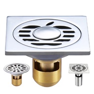 Stainless Steel 304 Thickened Floor Drain Deodorant round and Square Long Floor Drain Bathroom Washing Machine Floor Drain/Floor Drain Pedal for Bathroom Washroom Garage Basement / floor trap / drain floor strainer grating / Drain Cover