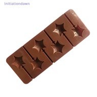 [Initiationdawn] 6 Star Silicone Lollipop Mold Chocolate Candy Chip Mold Five-pointed Star Chocolate
