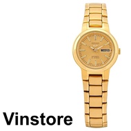 [Vinstore] Seiko 5 SYME46K1 Automatic Analog Gold Tone Stainless Steel Small Gold Dial Women Watch SYME46 SYME46K