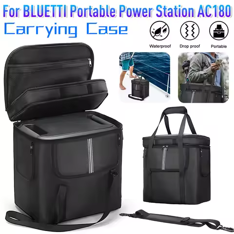 Carrying Case for BLUETTI Portable Power Station AC180 Case Storage Case Protective Case Waterproof 