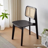 Household Backrest Chair Designer Solid Wood Nordic Chinese Dining Table Chair Desk Chair Rattan Ret