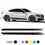 Car Door Side Skirt Stripe Decal Stickers For Mercedes Benz C class W205 W204 C180 C200 C250 C300 C6