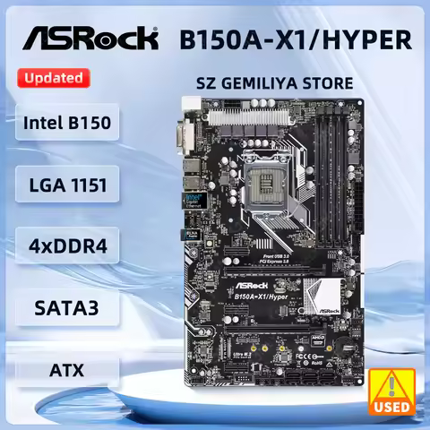 Intel B150 Motherboard ASRock B150A-X1/Hyper LGA 1151 Motherboard DDR4 64GB support Core i5-7500 630