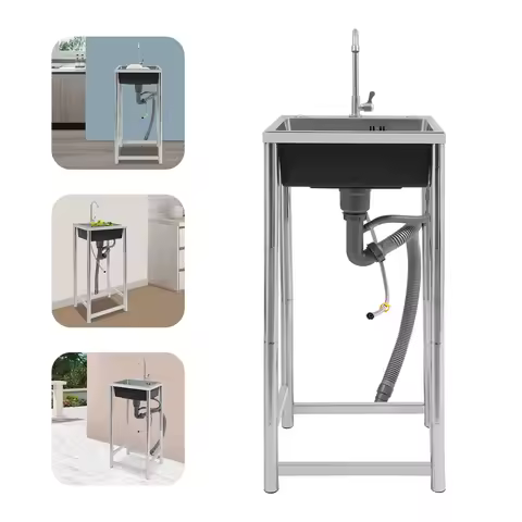 Stainless Steel Sink Free Standing Utility Sink Free Standing Stainless-Steel Single Bowl Commercial