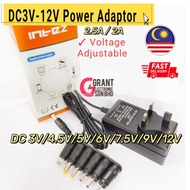 AC to DC Power Adaptor DC3V-12V Multi Voltage Adaptor DC3V DC4.5V DC5V DC6V 2.5A DC7.5V DC9V DC12V 2