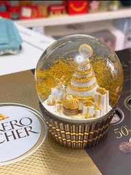 (Hold) 金莎朱古力 Ferrero Rocher 2025 金莎雪球 水晶球 擺設 金色聖誕禮物 Merry Christmas 2025 limited edition