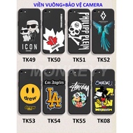 IP 6/6S/6 PLUS/7/8/SE/7PLU/8PLUS TPU case with square border printed with BRAND drew,dsq,burlon imag