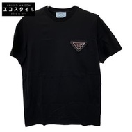 Prada 35838 2020 Black Rubber Triangle Logo T-Shirt, Size M