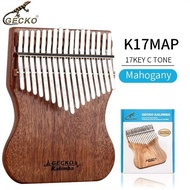 Kalimba Gecko K17Map 17 Keys Solid Mahogany Wood African Piano
