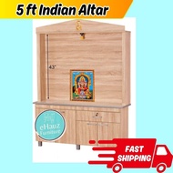 eHauz Classic Full Plywood 5ft Indian Altar- Almari Sembahyang Indian Altar Prayers Cabinet Hindu Pr