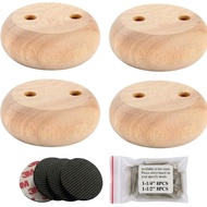 Kaki Perabot yang Belum Siap, Kaki Perabot Kayu Keras 1 Inci Set 4, Kaki Kayu Bulat Pendek untuk Per