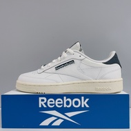 R REEBOK CLUB C 85 Boys White Leather Comfortable Classic Shoes Casual 100074163