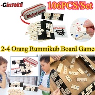 106 Tiles/Set Child Education Gift Rummikub Board Game Original Portable Digital Mahjong Israel Toko