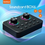 Bonkyo Soundcard BOX6 Wireless Mic Noise Reduction Voice Changer Efek Suara untuk Live Stream