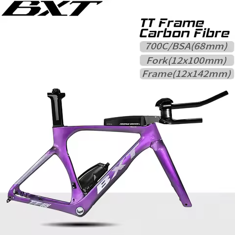 BXT Full Carbon TT Bike Frame Set, Time Trial Frame, Disc Brake Road Bicycle Frame, with TT Handleba