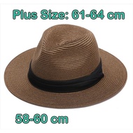 Oversized Straw Sun Hat Summer Large Size 61-64 Cm Fedora Outdoors Sun Protection Panama Hat