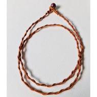 No.1 /4 Candle Rope Necklace Black Dark Brown Red Small 2.5 Mm Thick.(No. 2) Amulet Pendant