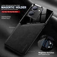 VIVOY36 Leather Texture Mobile Casing For Vivo Y36 Y 36 5G 4G V2247 Fashion Car Bracket Magnetic hol