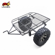 [LAHOMIA] RC Crawler Trailer Flatbed RC Trailer with Mesh Deck off-Terrain Cylindrical for Trail Run