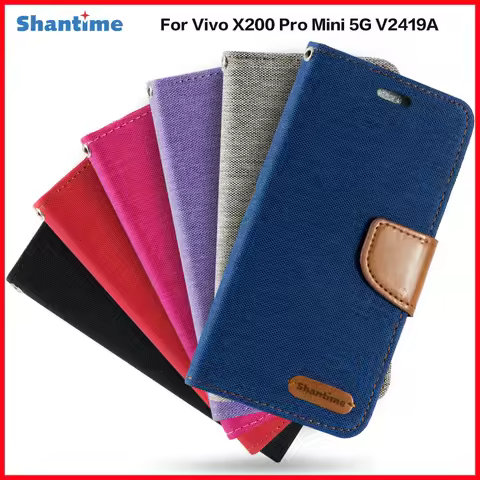 PU Leather Flip Case For Vivo X200 Pro Mini 5G V2419A Business Case Card Holder Silicone Photo Frame