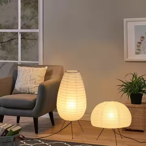 Nogy Noguchi Style Lamp Rice Paper Floor Lamp Retro Creative Bedside Lamp Suitable For Decoration Of