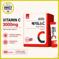KOREA EUNDAN Vitamin C 3000mg 180g (3g x 60 Sticks) / High Potency Powder Vitamin C Supplement